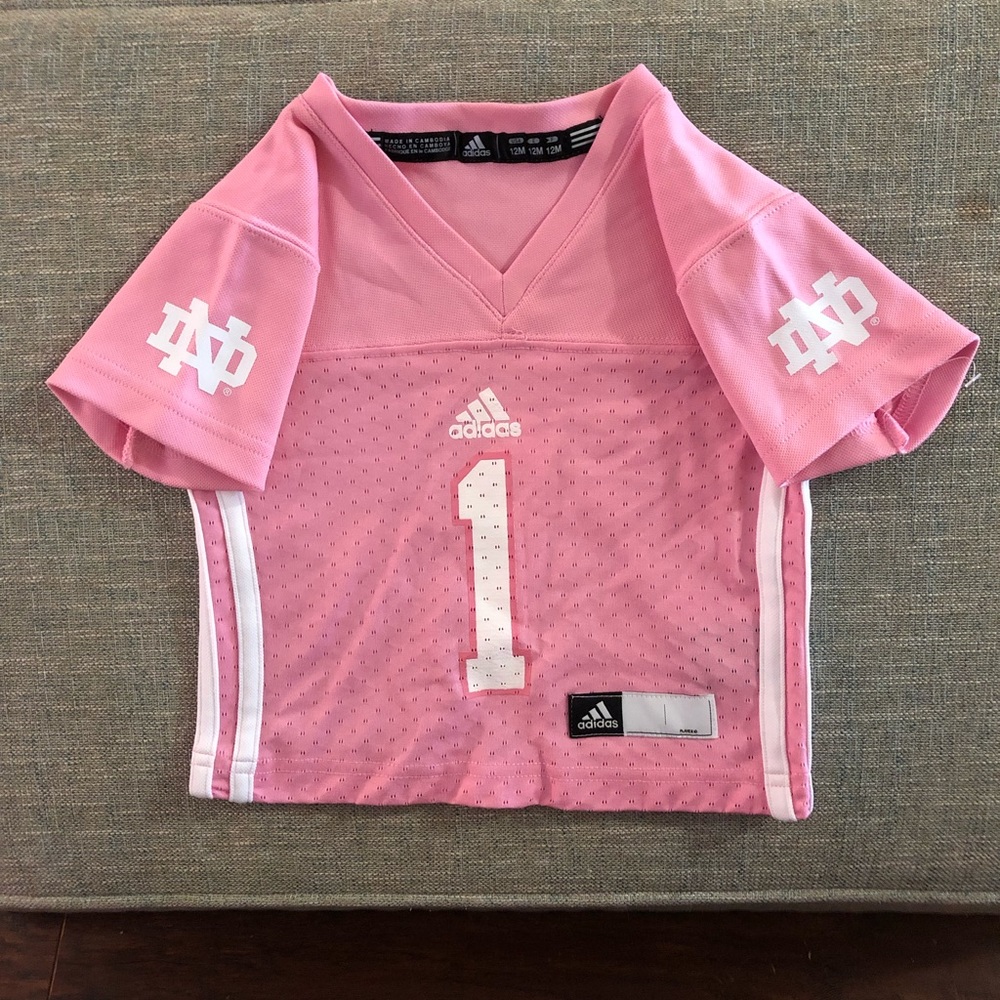 Baby Girl Notre Dame Pink Adidas Jersey 12 month